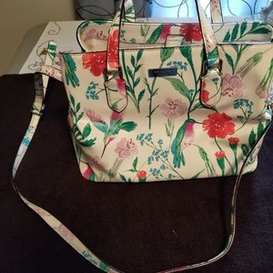 Kate Spade floral hummingbird tote